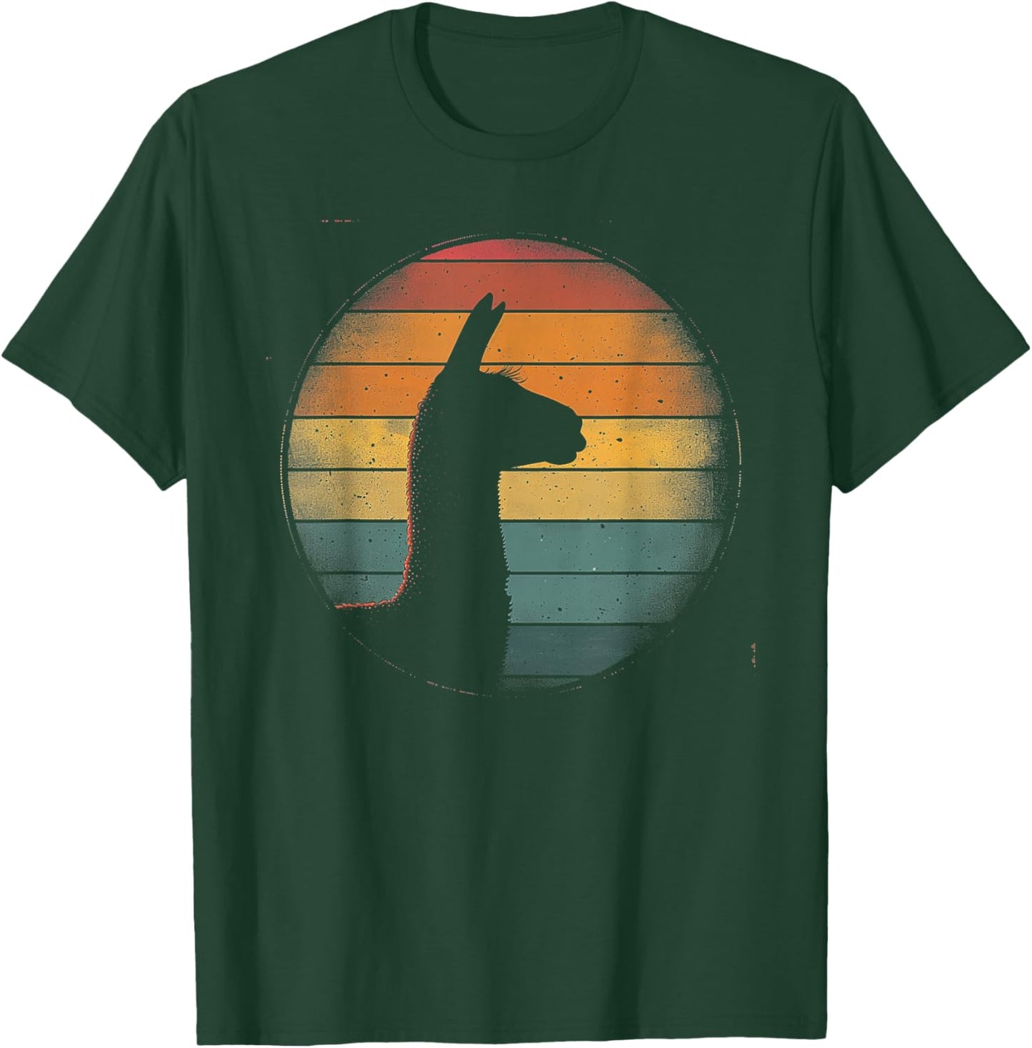 Llama Alpaca - Retro 70s 80s Graphic Vintage Men Women Kids T-Shirt - T-Shirt | Forest