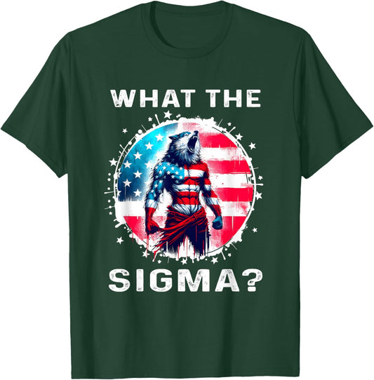 What The Sigma Ironic Meme Shirt Wolf Men And Women Vintage T-Shirt - T-Shirt | Forest
