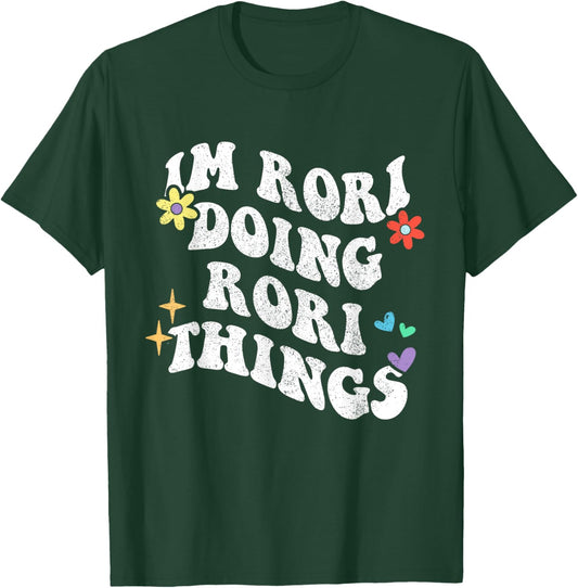 Retro Groovy Im Rori Doing Rori Things Funny Mother's Day T-Shirt - T-Shirt | Forest