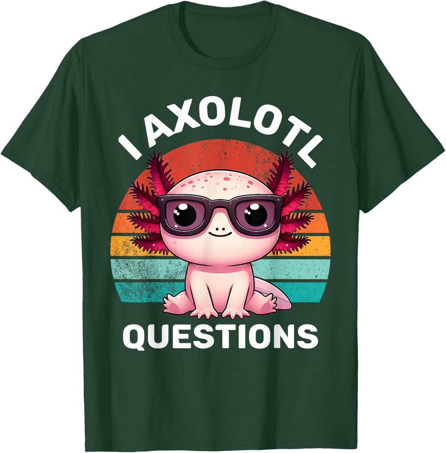 I Axolotl Questions Kids Funny Cute Axolotl Retro Vintage T-Shirt - T-Shirt | Forest