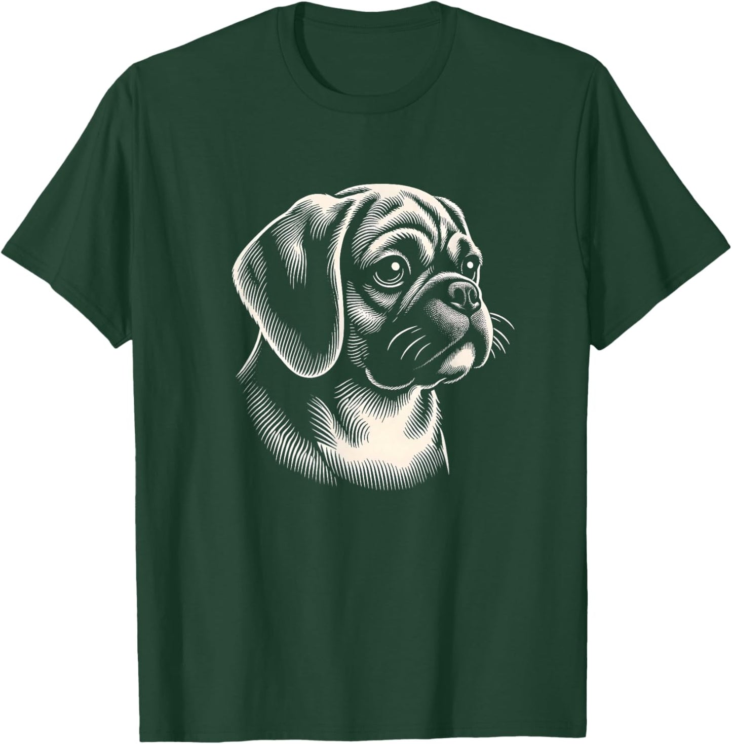 Puggle Dog Face Art Design T-Shirt - T-Shirt | Forest