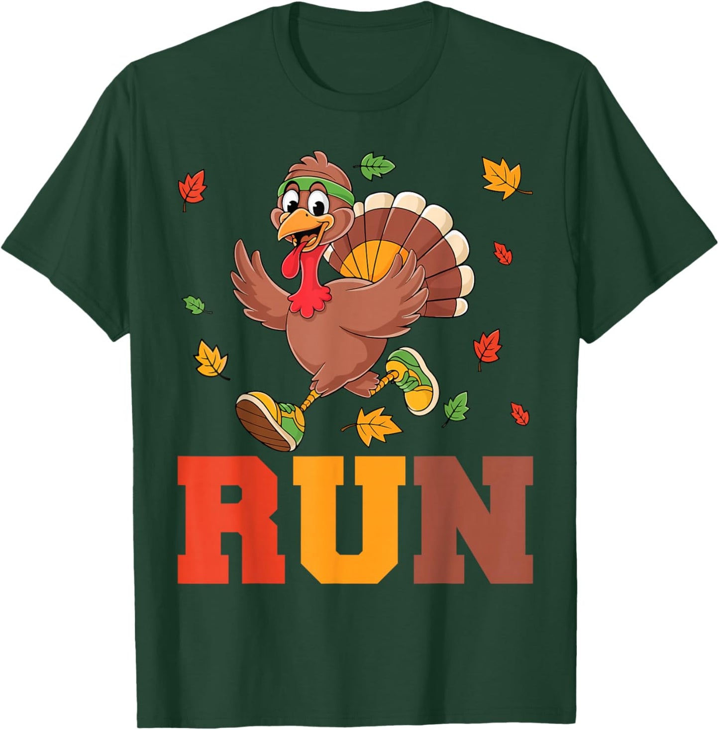 Turkey Run Costume Thanksgiving Running Turkey Trot T-Shirt - T-Shirt | Forest