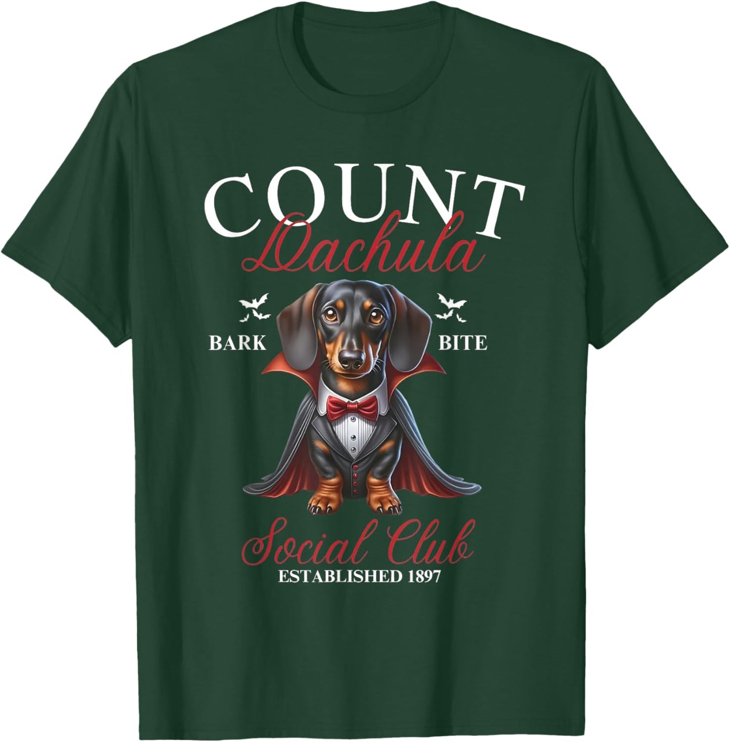 Dachshund Halloween Social Club Halloweenie Weiner Men Women T-Shirt - T-Shirt | Forest