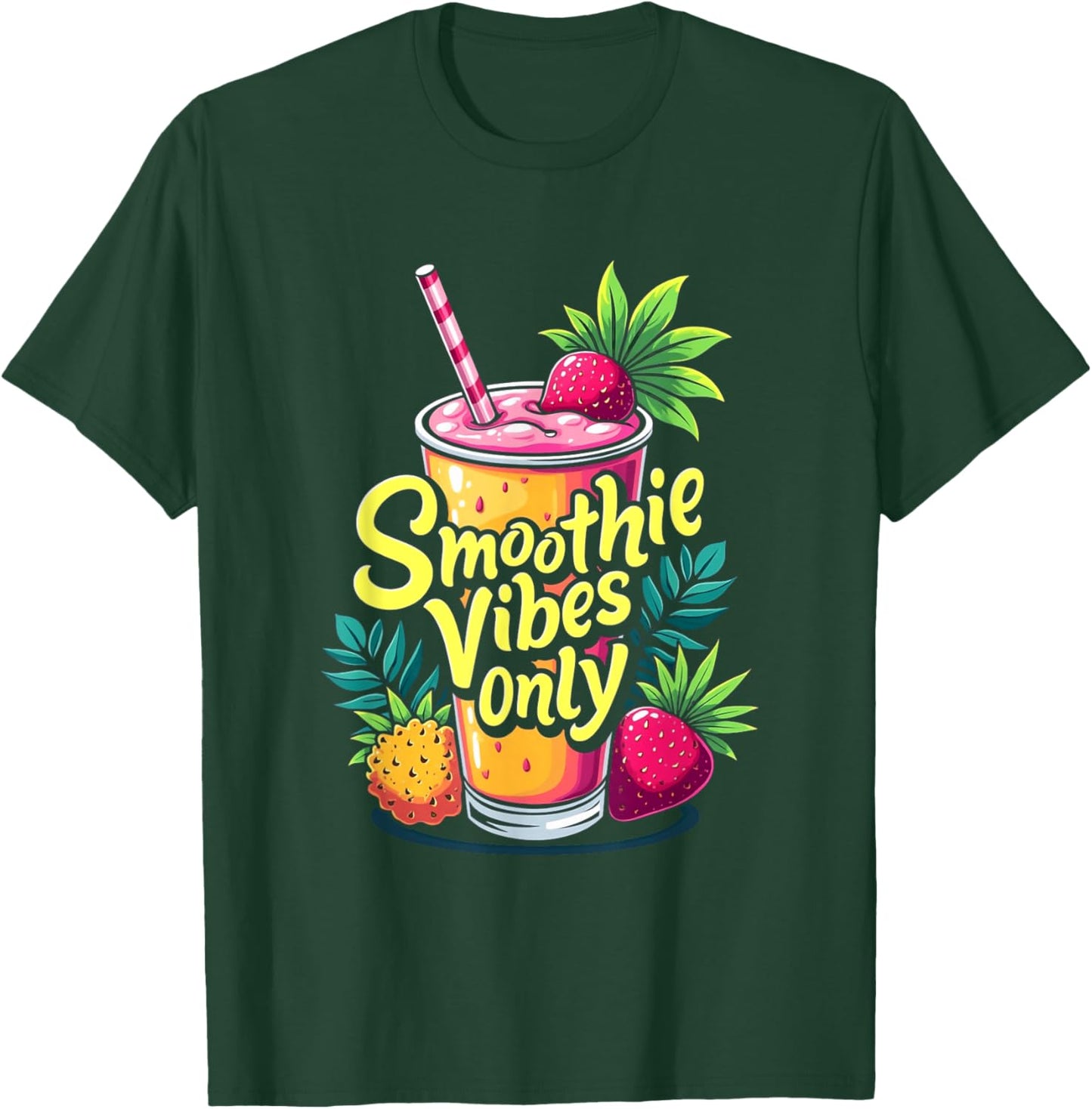 Smoothie Vibes Only Health Drink Vegan Life T-Shirt - T-Shirt | Forest