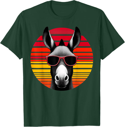 Mule Retro Vintage Sunset Animal Sunglasses 70s T-Shirt - T-Shirt | Forest