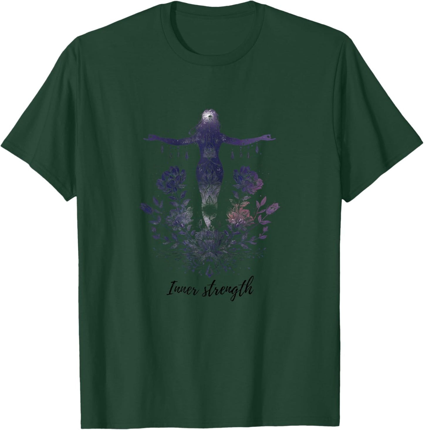 Inspire Serenity - Yoga & Mindfulness Artwork and Phone T-Shirt - T-Shirt | Forest