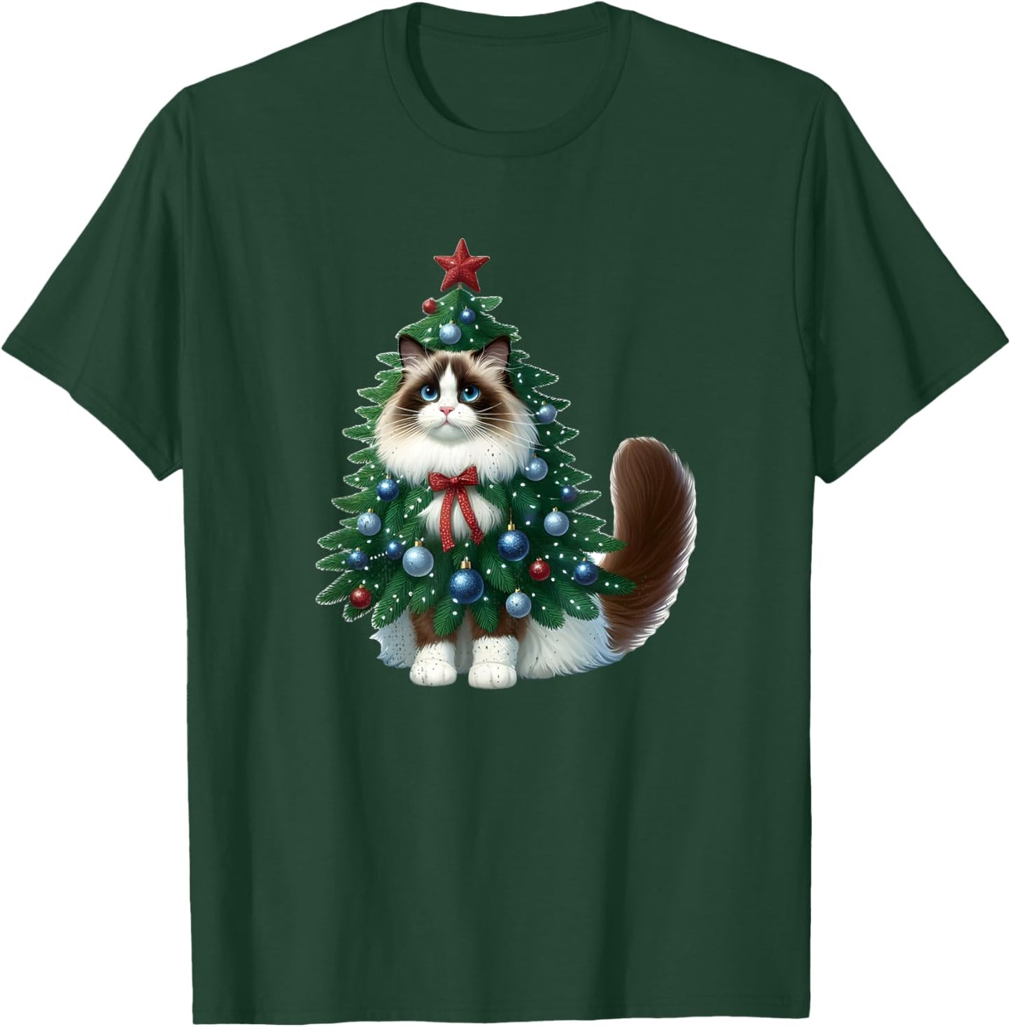 Ragdoll Cat Christmas Tree Costume T-Shirt - T-Shirt | Forest