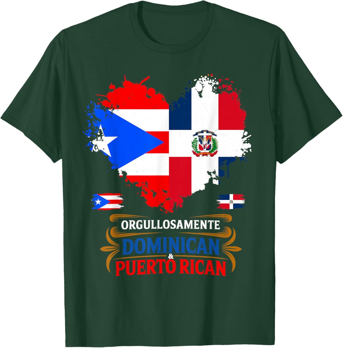 Dominican & Puerto Rican Flag Idea Dominicano T-Shirt - T-Shirt | Forest