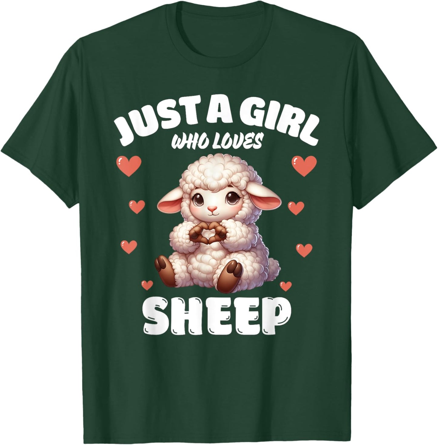 Just A Girl Who Loves Sheep, Cute Sheep Lovers T-Shirt - T-Shirt | Forest
