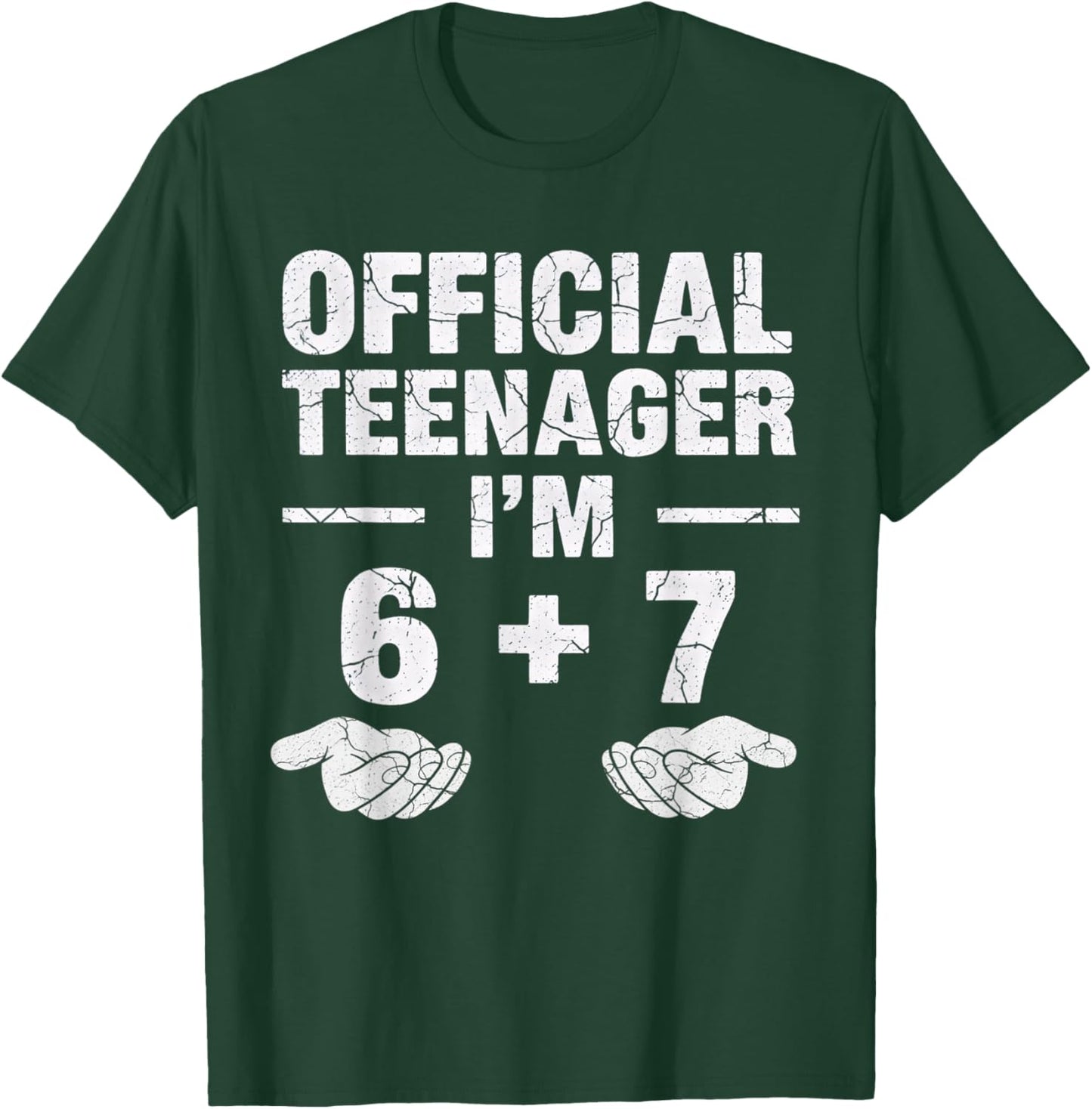 Funny Official Teenager I'm 13th Birthday 6 7 Meme Six Seven T-Shirt - T-Shirt | Forest