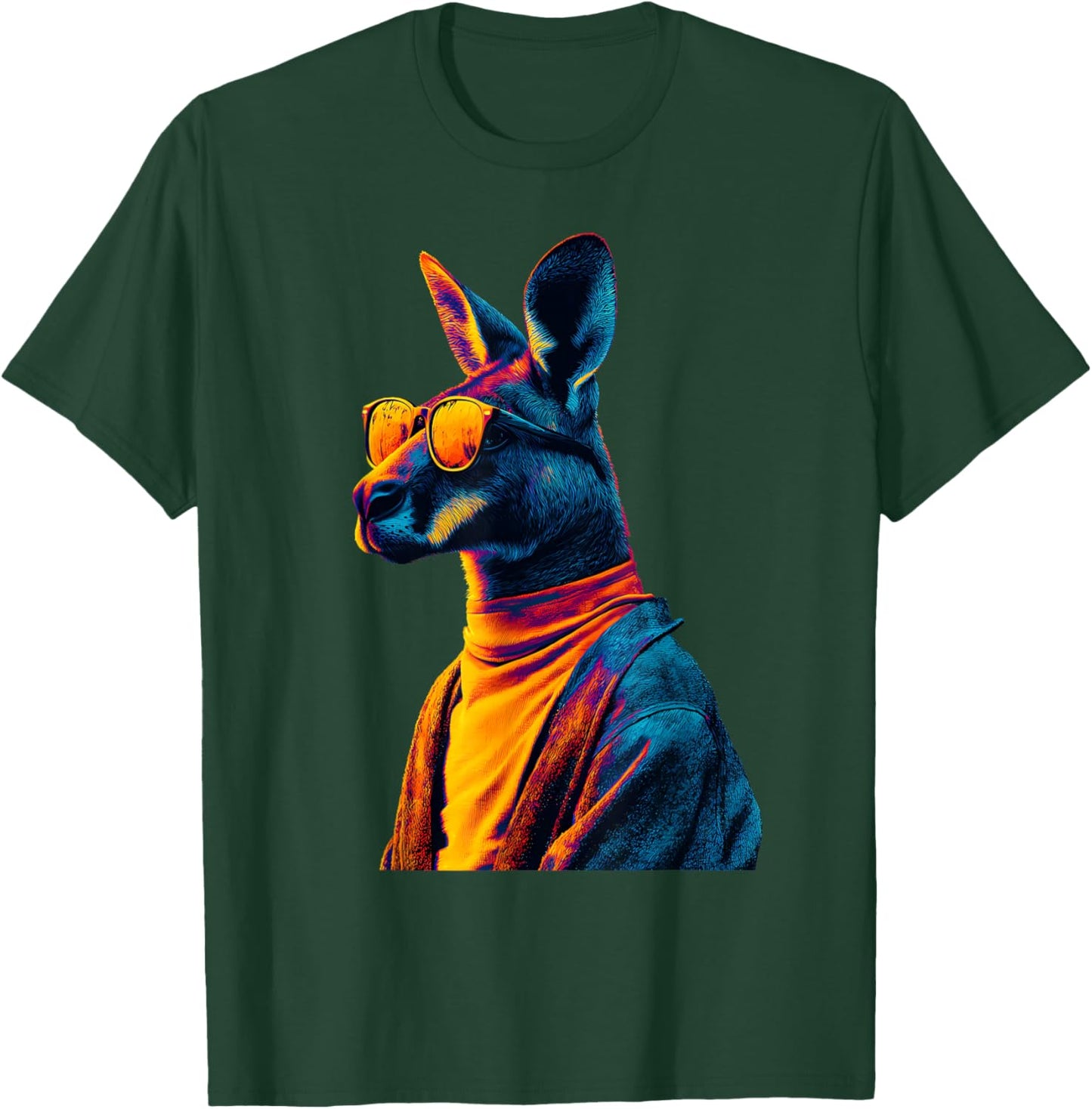 Australian Kangaroo Animal Art Portrait Wallaby Lover T-Shirt - T-Shirt | Forest