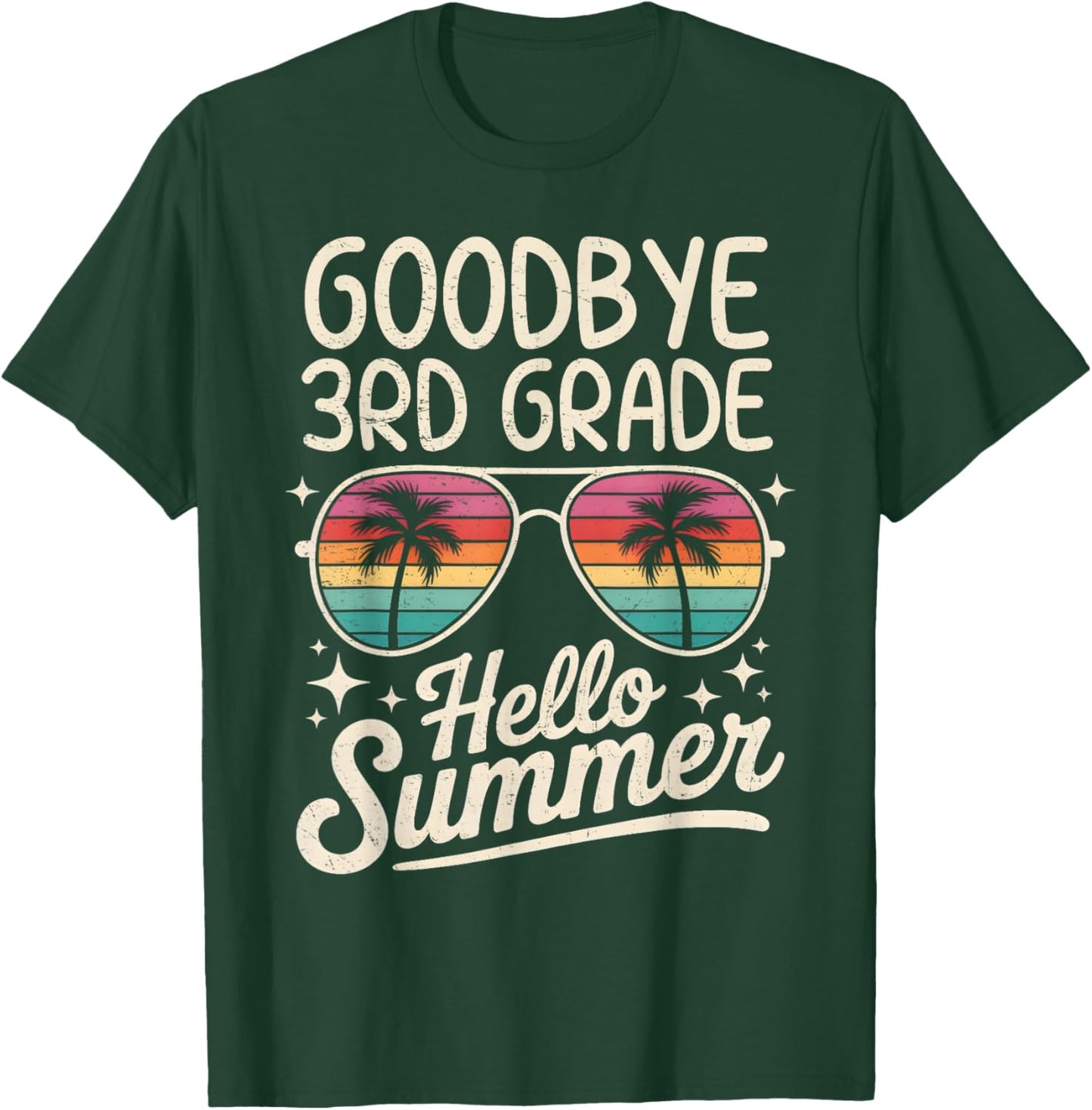 Goodbye 3rd Grade Hello Summer Last Day of School Boys Kids T-Shirt - T-Shirt | Forest