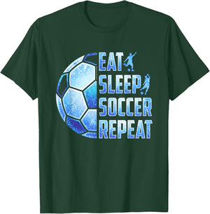 Soccer Eat Sleep Soccer Repeat Boys Kids T-Shirt - T-Shirt | Forest