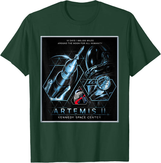 NASA Artemis II Moon Mission SLS Orion T-Shirt - T-Shirt | Forest