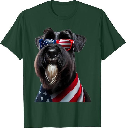 Giant Schnauzer Dog 4th Of July American Incependence Day Women Girls Kids T-Shirt - T-Shirt | Forest