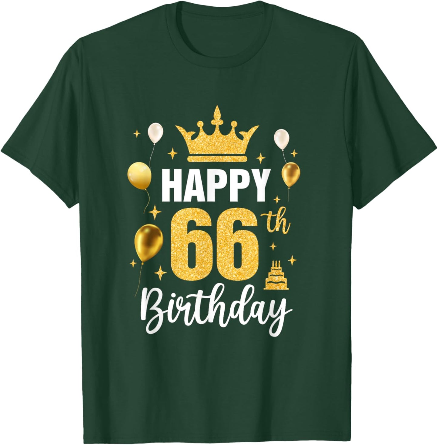 Happy 66Th Birthday Idea For 66 Years Old Man And Woman T-Shirt - T-Shirt | Forest