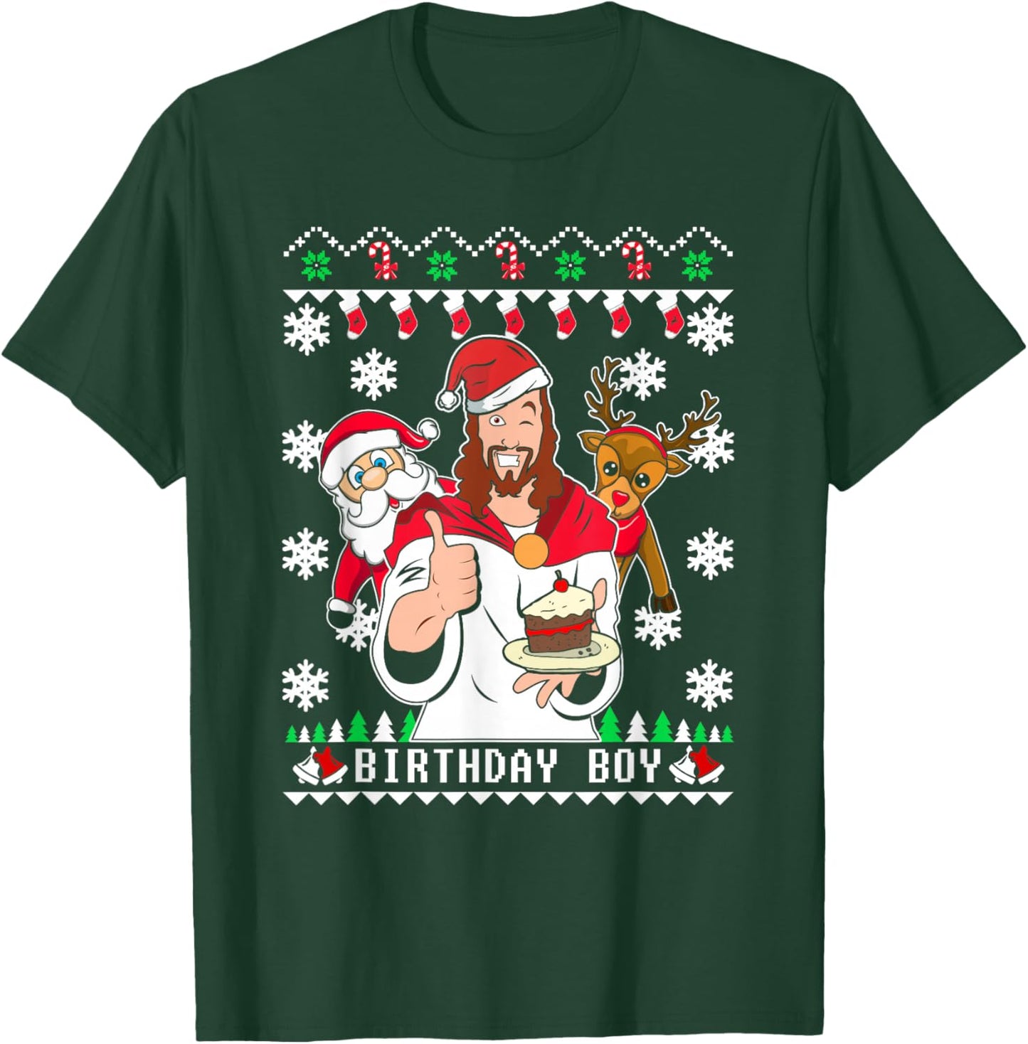 Funny Birthday Boy Men Women Kids Ugly Christmas T-Shirt - T-Shirt | Forest