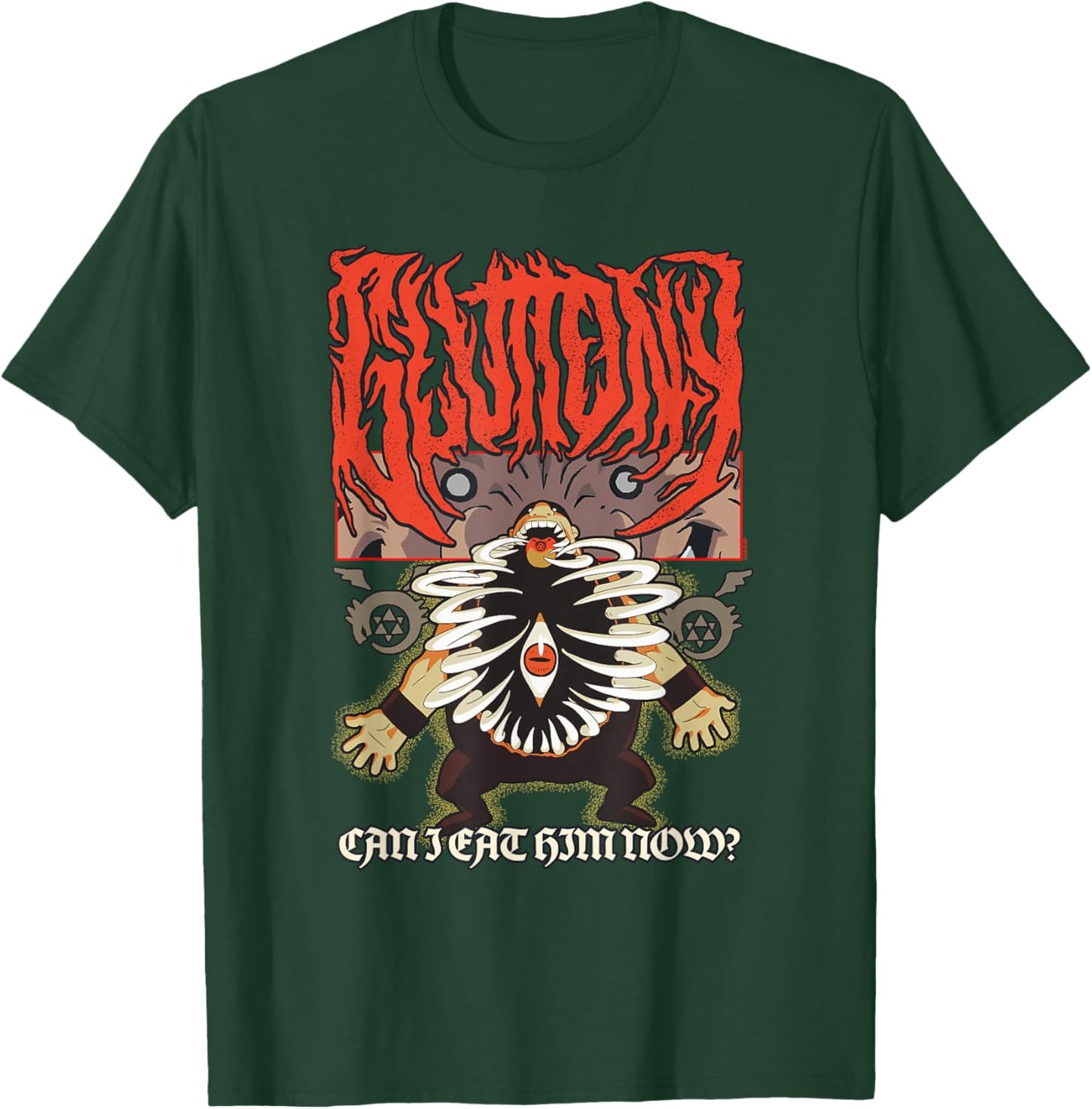FMAB Homunculi Gluttony Heavy Metal Can I Eat Him Now? Anime T-Shirt - T-Shirt | Forest