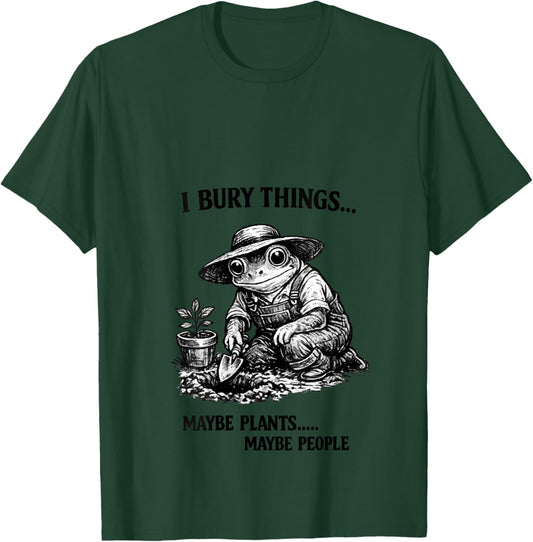 Women's I Bury Things Maybe Plants Maybe People V-Neck T-Shirt - T-Shirt | Forest
