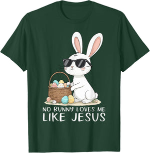 Easter No Bunny Loves Me Like Jesus Christian Kids Women T-Shirt - T-Shirt | Forest