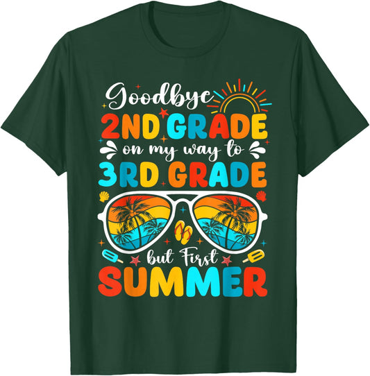 Goodbye 2nd Grade Graduation Boys Last Day But First Summer T-Shirt - T-Shirt | Forest