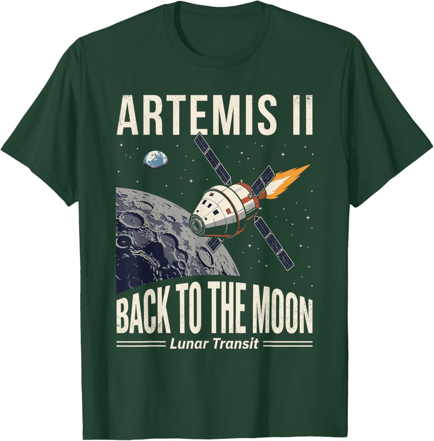 Artemis II Back to the Moon Lunar Transit Mission T-Shirt - T-Shirt | Forest