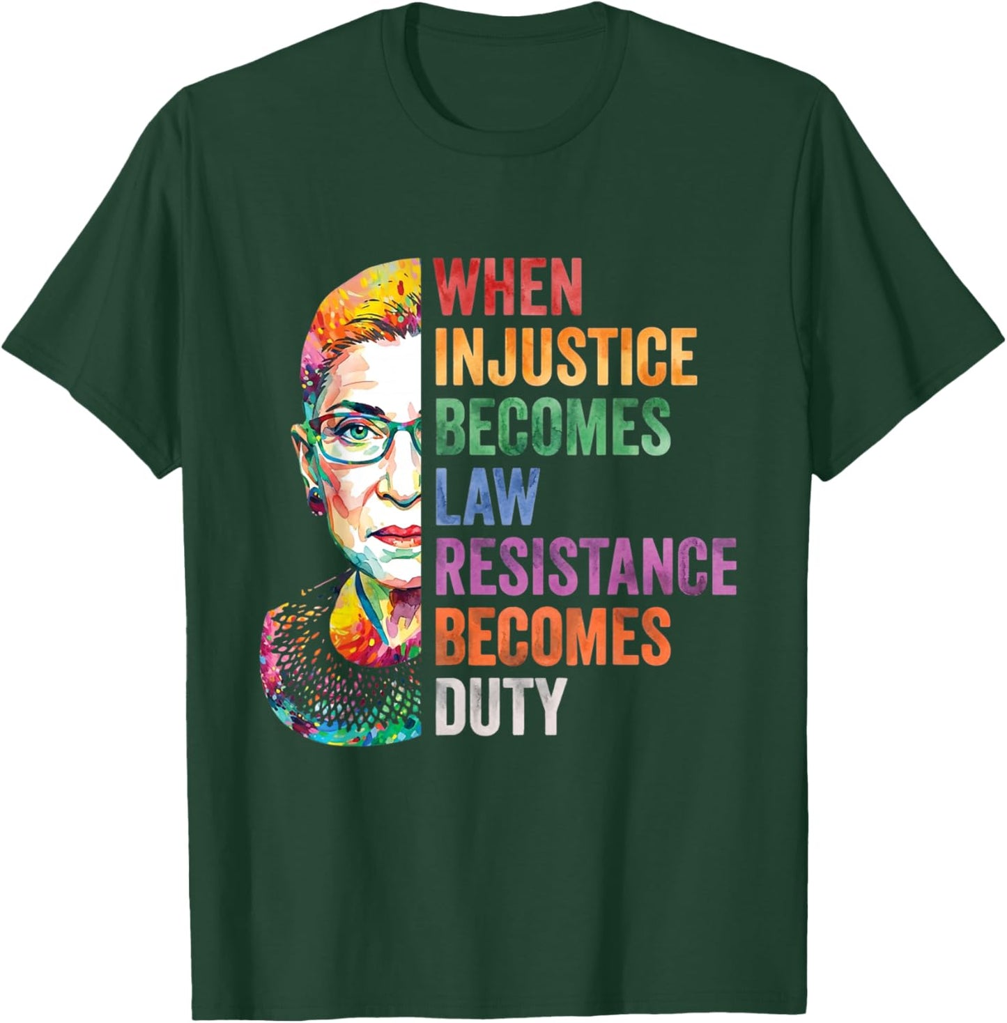 Women Injustice Becomes Law Resistance Becomes Duty Vintage T-Shirt - T-Shirt | Forest