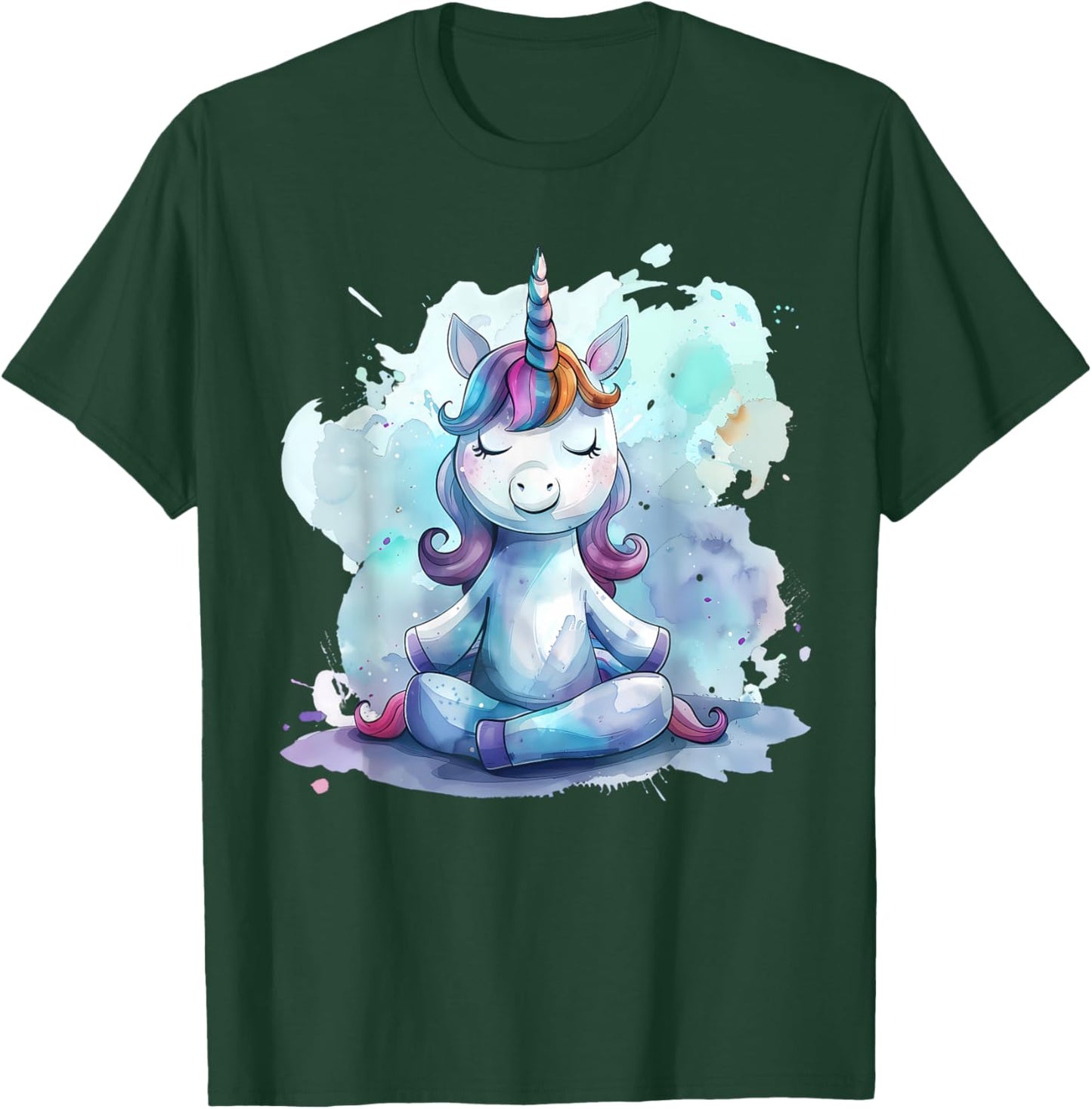 Unicorn Meditation Hindu Zen Buddha Spirituality Buddhist T-Shirt - T-Shirt | Forest
