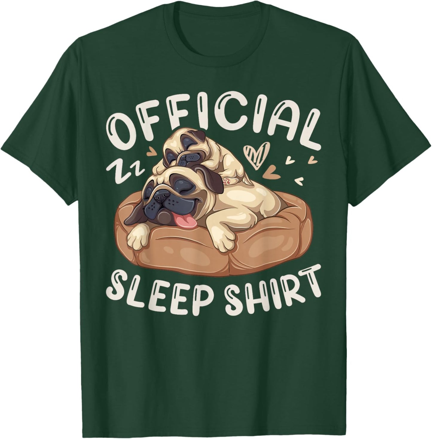 Official Sleep Shirt, Pug Dog with Puppy T-Shirt - T-Shirt | Forest