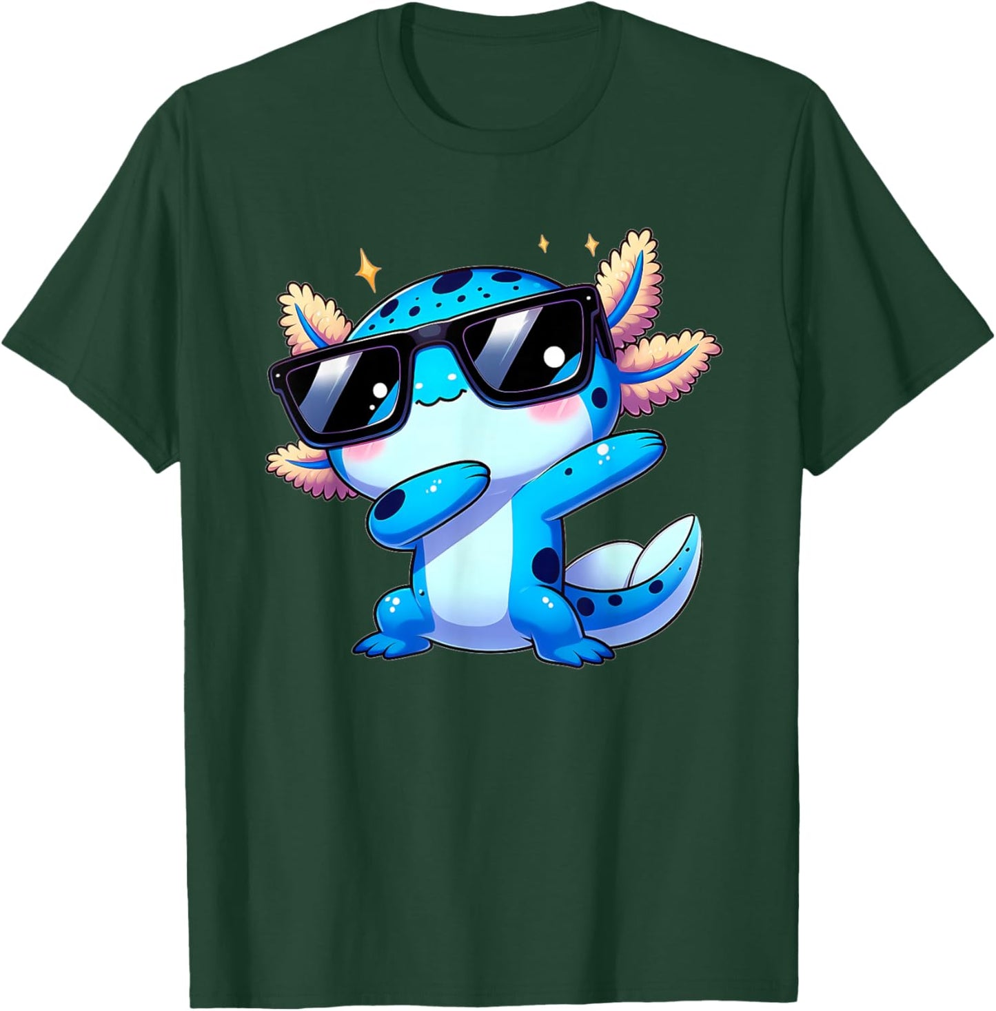 Fox Brother Kids Toddler Boys Dabbing Axolotl Kawaii Axolotl T-Shirt - T-Shirt | Forest