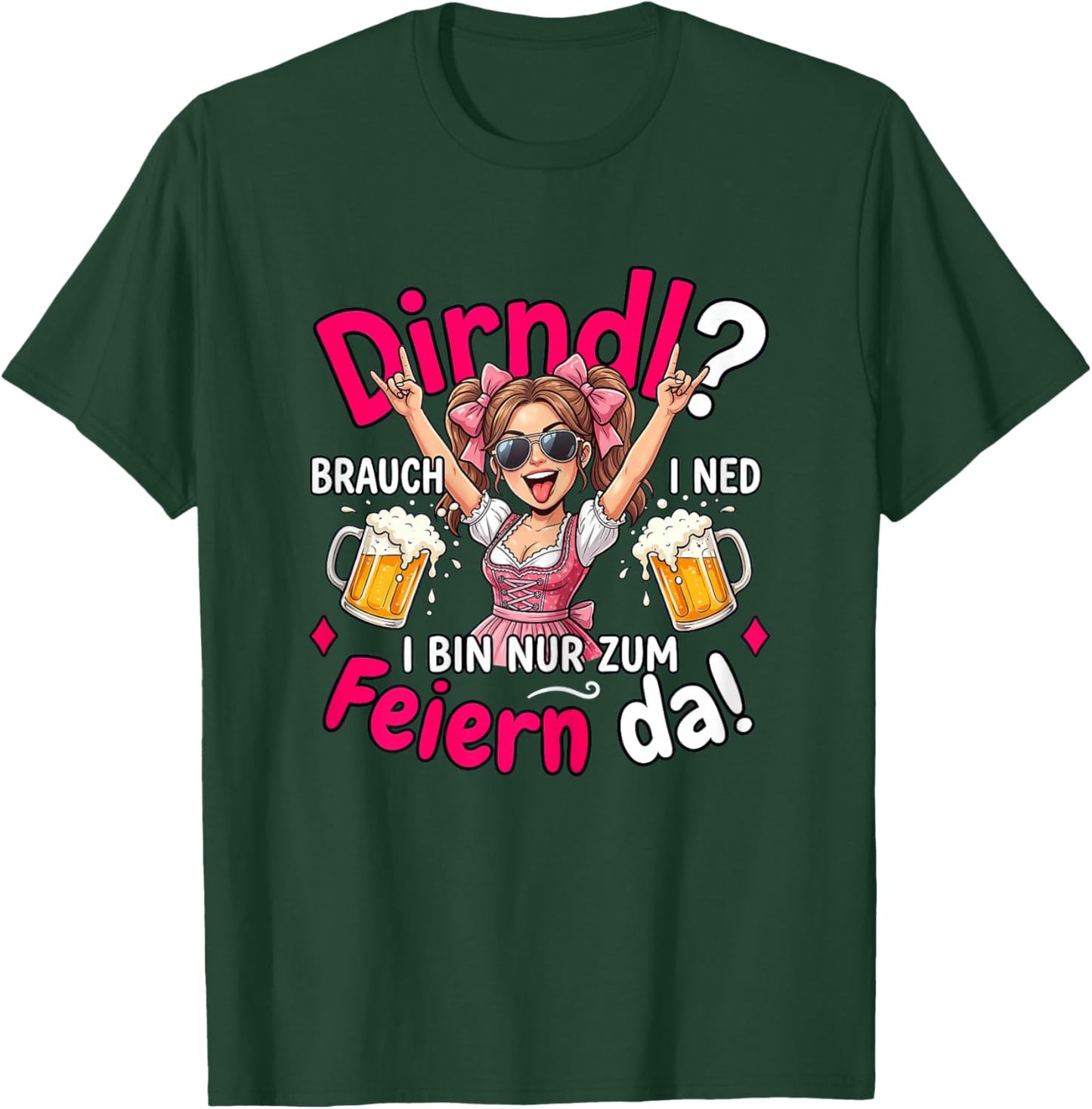 Passend als Oktoberfest Damen Trachtenshirt Trachten T-Shirt - T-Shirt | Forest