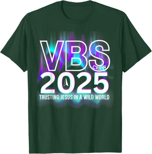 VBS Crew 2025 Northern Lights Team VBS Vacation Bible School T-Shirt - T-Shirt | Forest