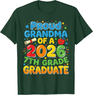 7th Grade Proud Grandma of A 2026 Graduate Shirt, Grandkid T-Shirt - T-Shirt | Forest