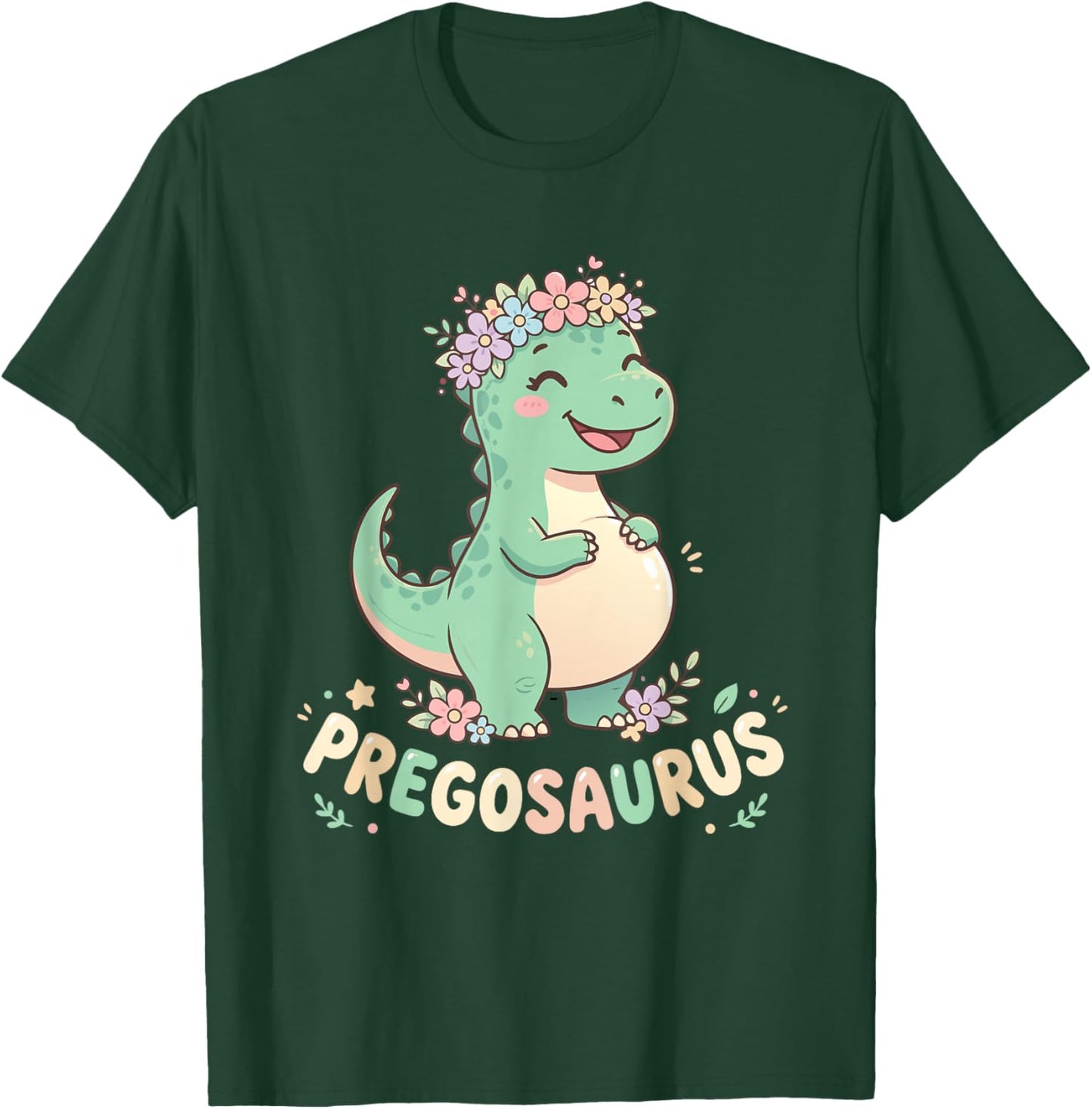 Pregosaurus Cute Dinosaurier Schwangerschaft Ankündigung T-Shirt - T-Shirt | Forest