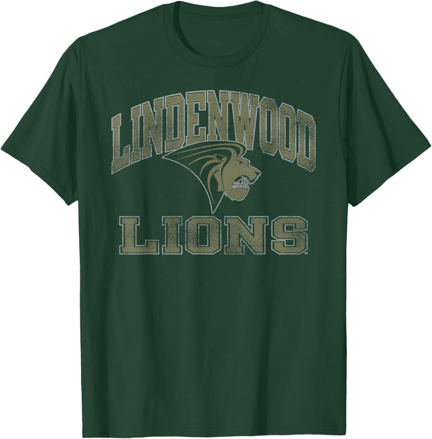Lindenwood Lions Vintage Worn Black Officially Licensed T-Shirt - T-Shirt | Forest