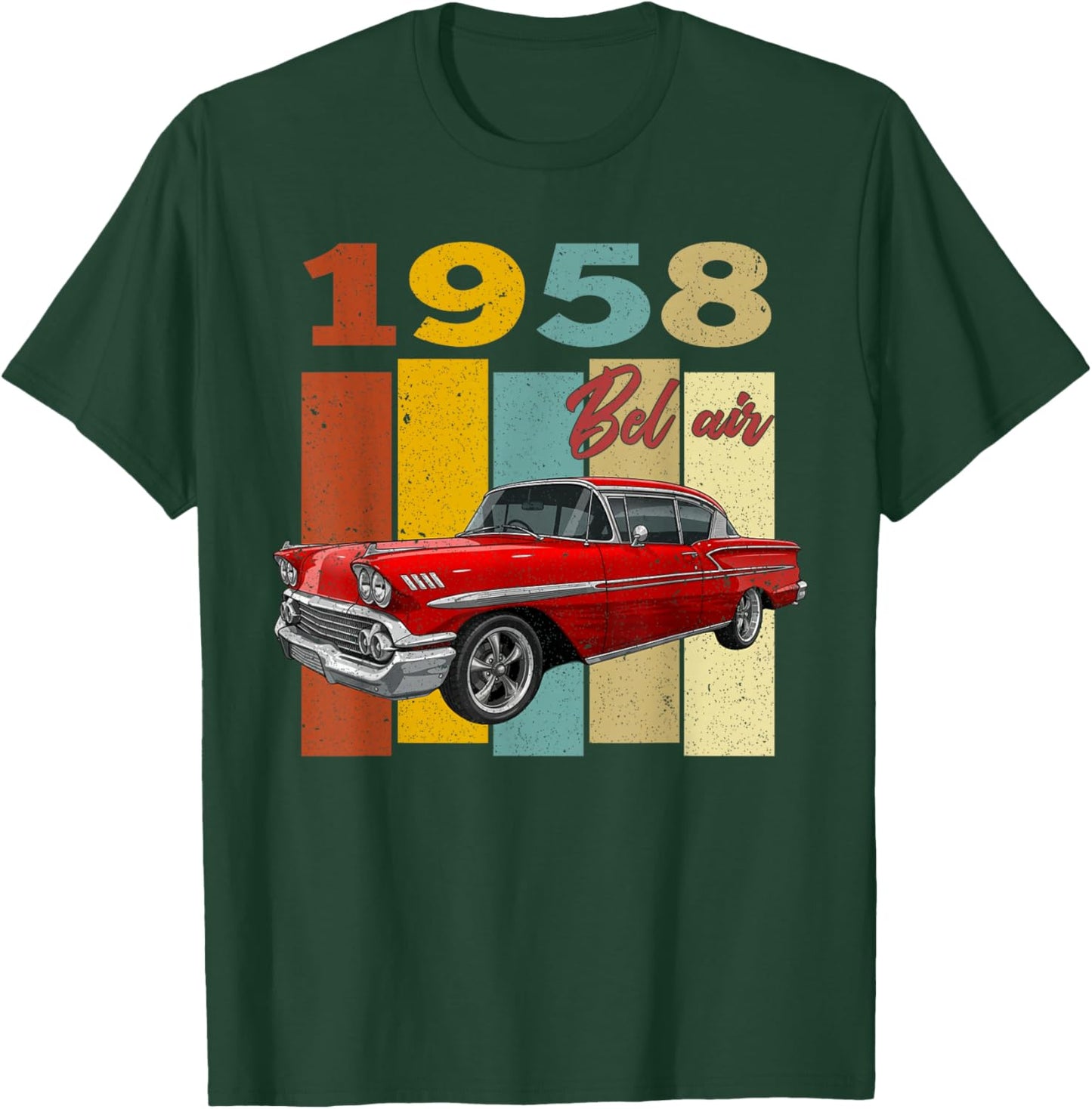 1958 58 Bel air Vintage 90s Silhouette Classic Old Hot Rod T-Shirt - T-Shirt | Forest