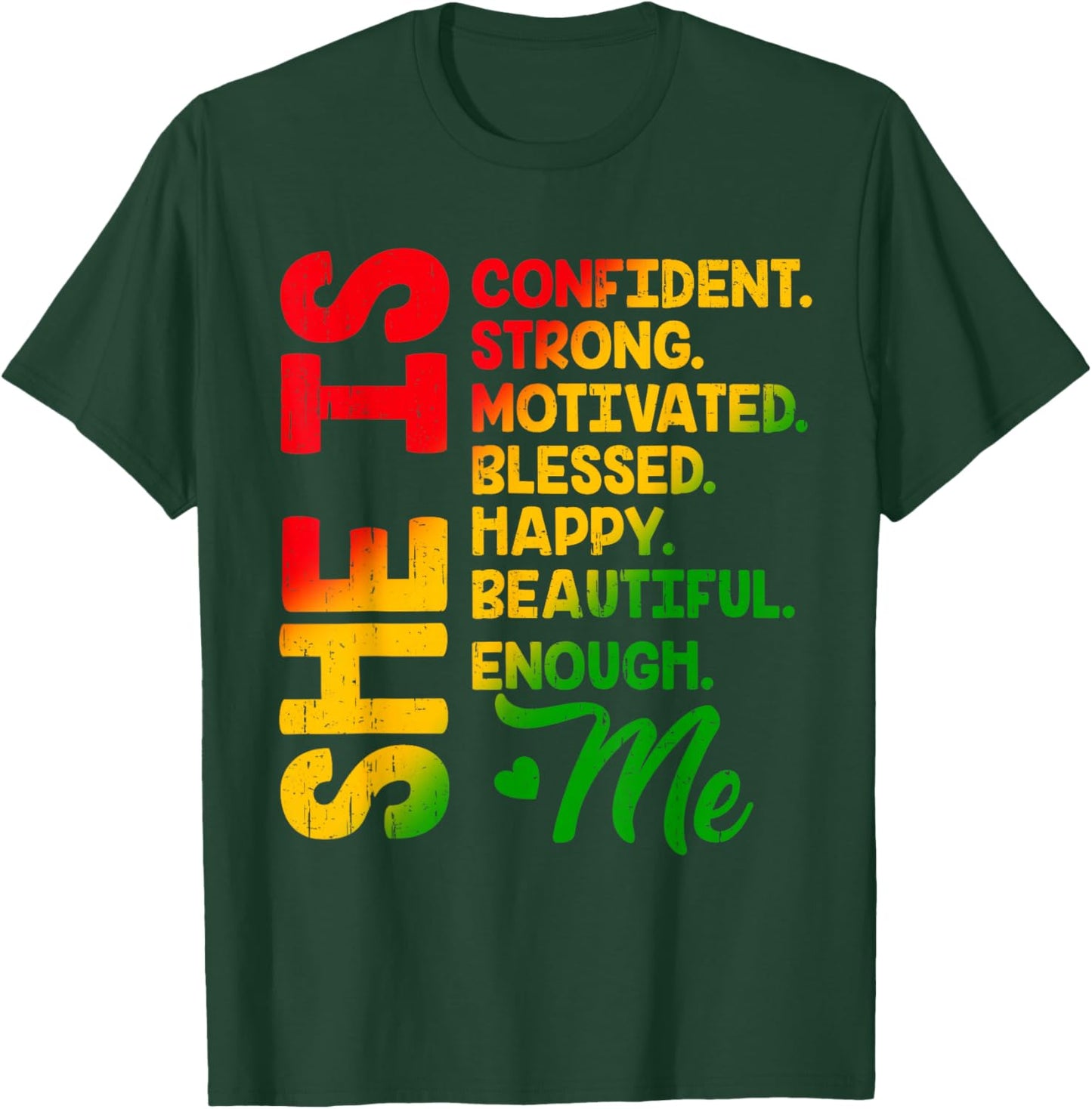 Juneteenth She is Confident Strong Motivated Afro Women T-Shirt - T-Shirt | Forest