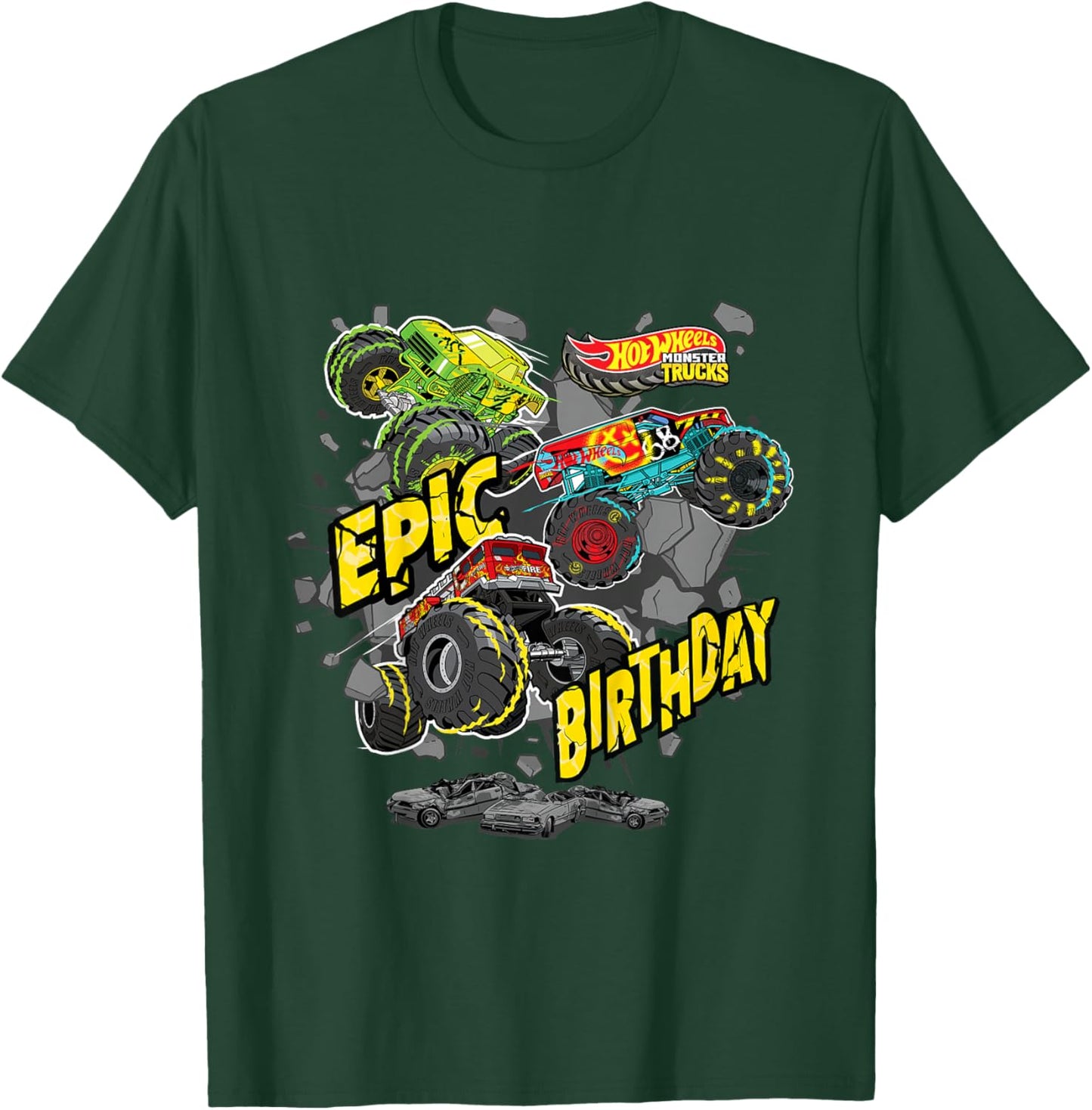 Kids Hot Wheels Monster Trucks - Epic Birthday T-Shirt - T-Shirt | Forest