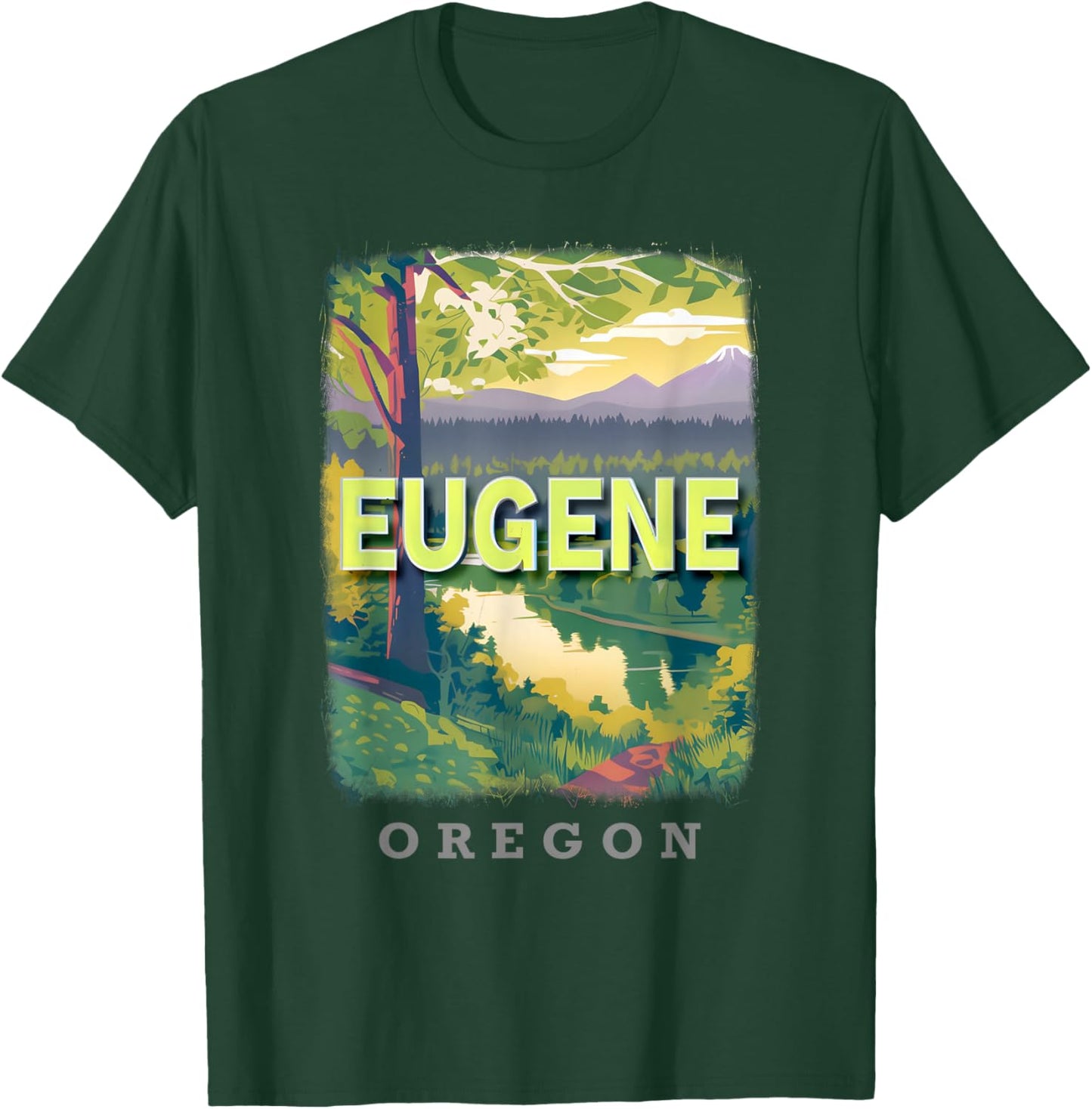 Eugene Oregon OR Natural Splendor SD393 T-Shirt - T-Shirt | Forest