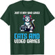 Just A Boy Who Loves Cats And Video Games Gamer T-Shirt - T-Shirt | Forest
