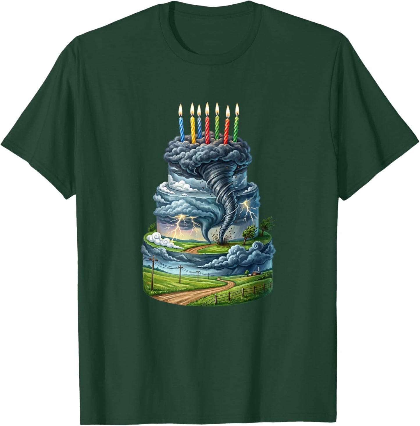 Tornado Storm Chaser Birthday Cake T-Shirt - T-Shirt | Forest