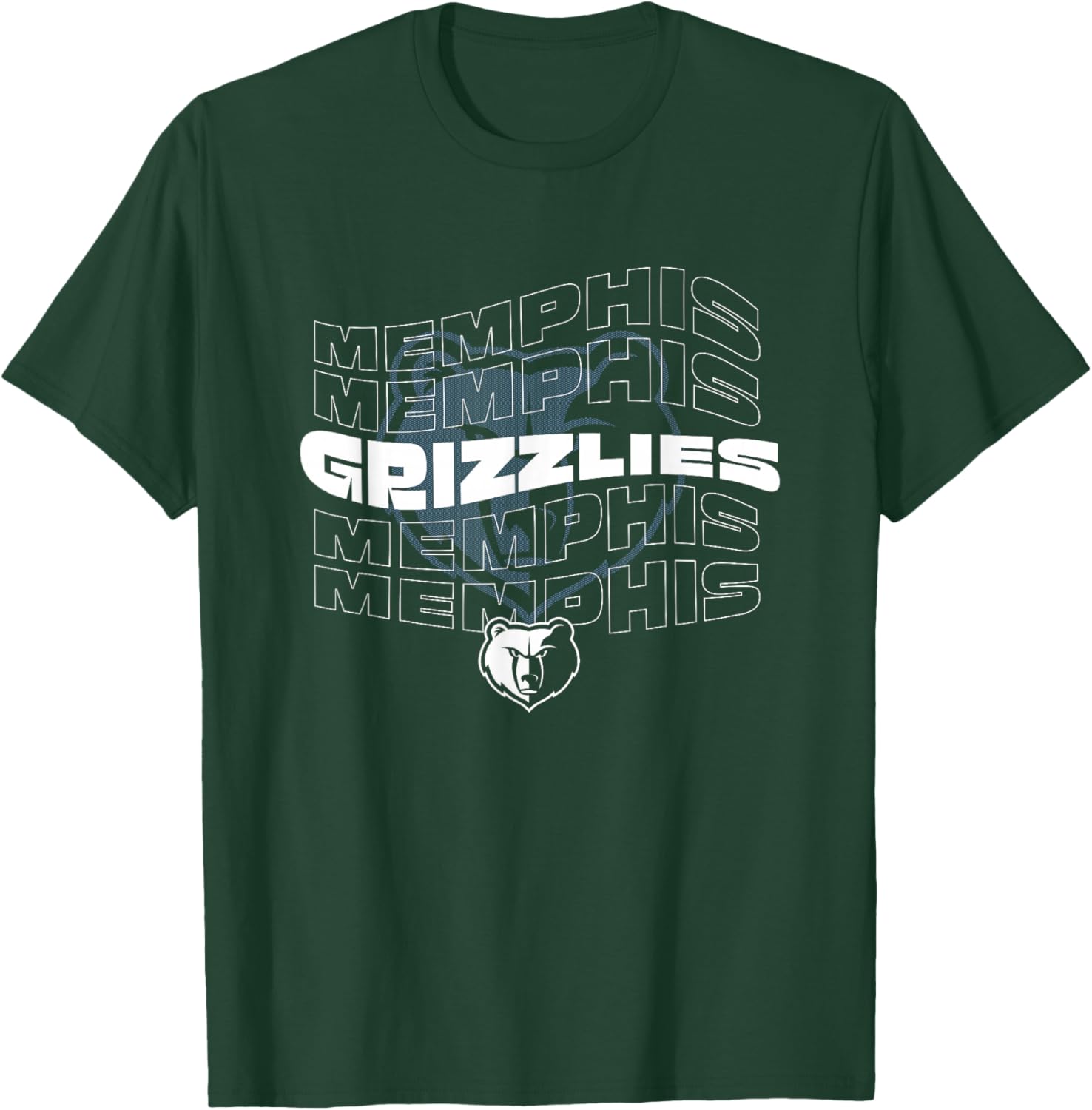 NBA Memphis Grizzlies Wave Outline Team Logo T-Shirt - T-Shirt | Forest