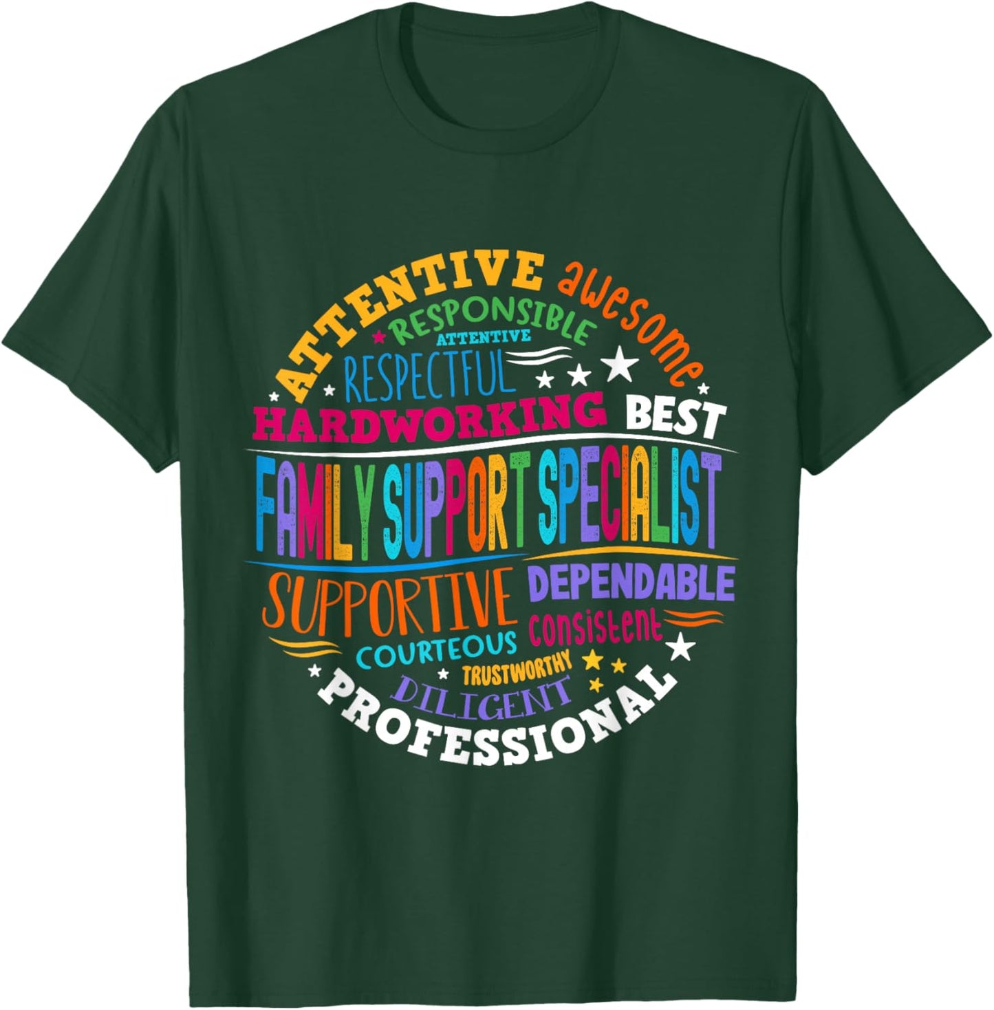 Groovy Family Support Specialists Recognition Week T-Shirt - T-Shirt | Forest