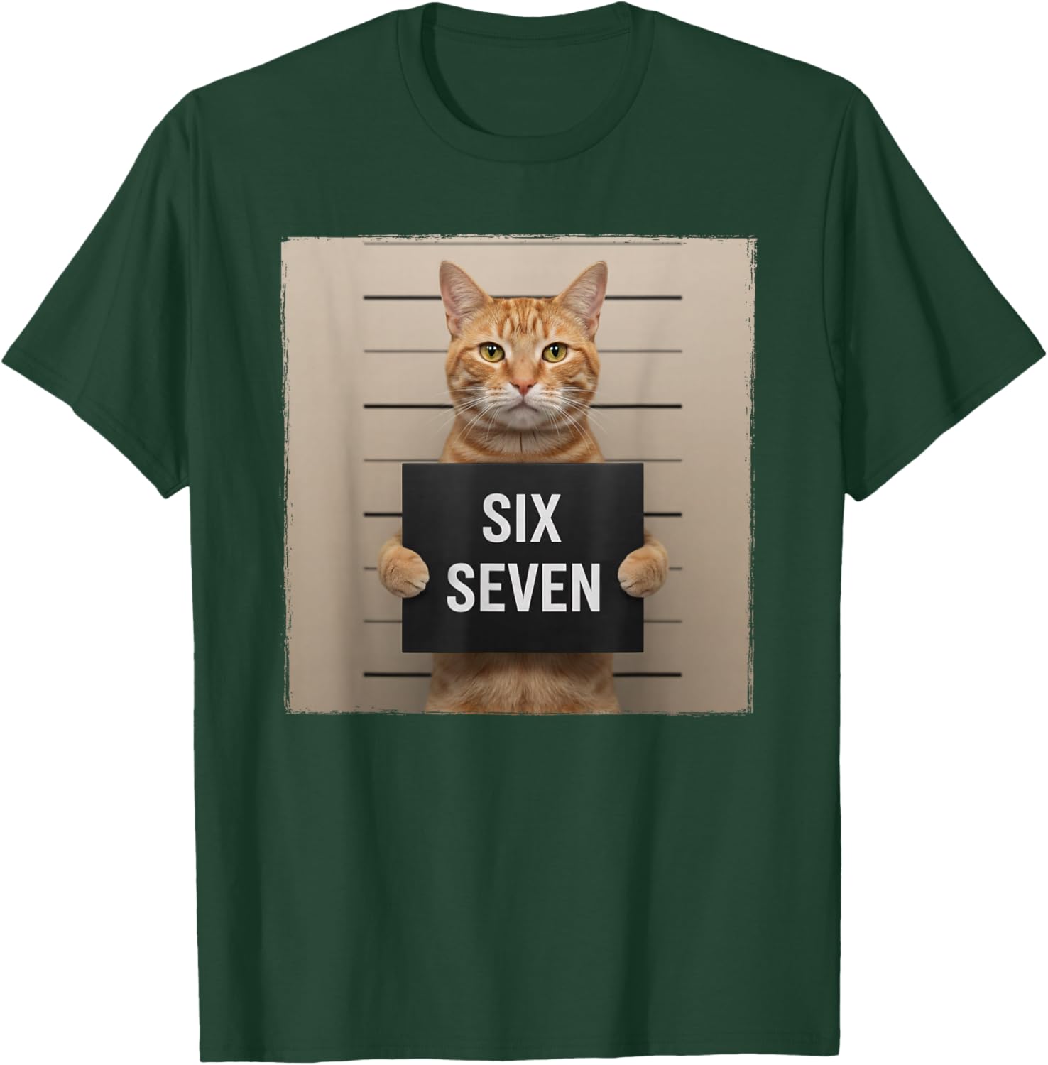 Funny Cat Mugshot Meme 67 Six Seven T-Shirt - T-Shirt | Forest