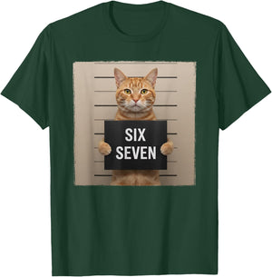 Funny Cat Mugshot Meme 67 Six Seven T-Shirt - T-Shirt | Forest