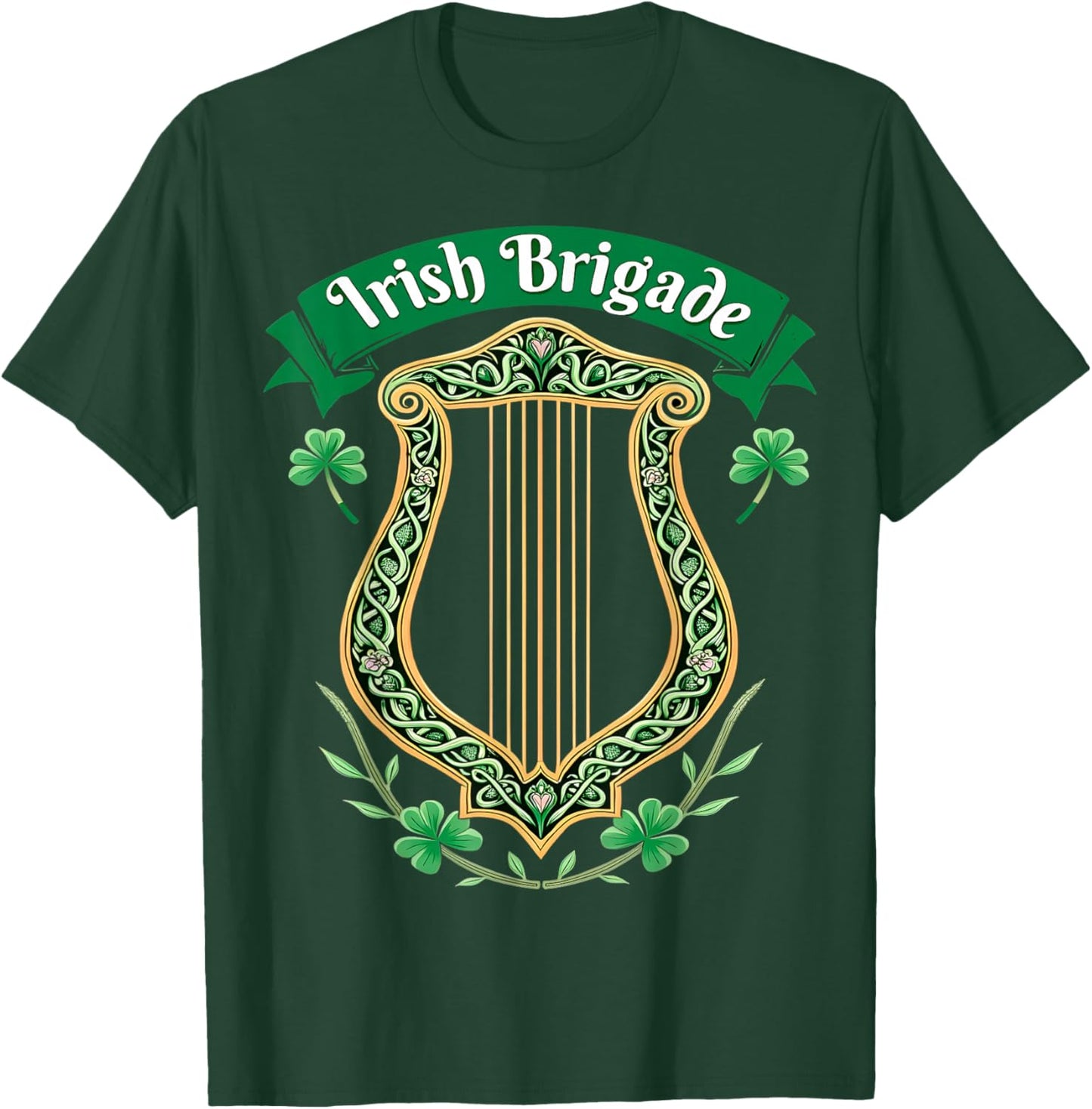 Irish Brigade Celtic Harp Heritage T-Shirt - T-Shirt | Forest