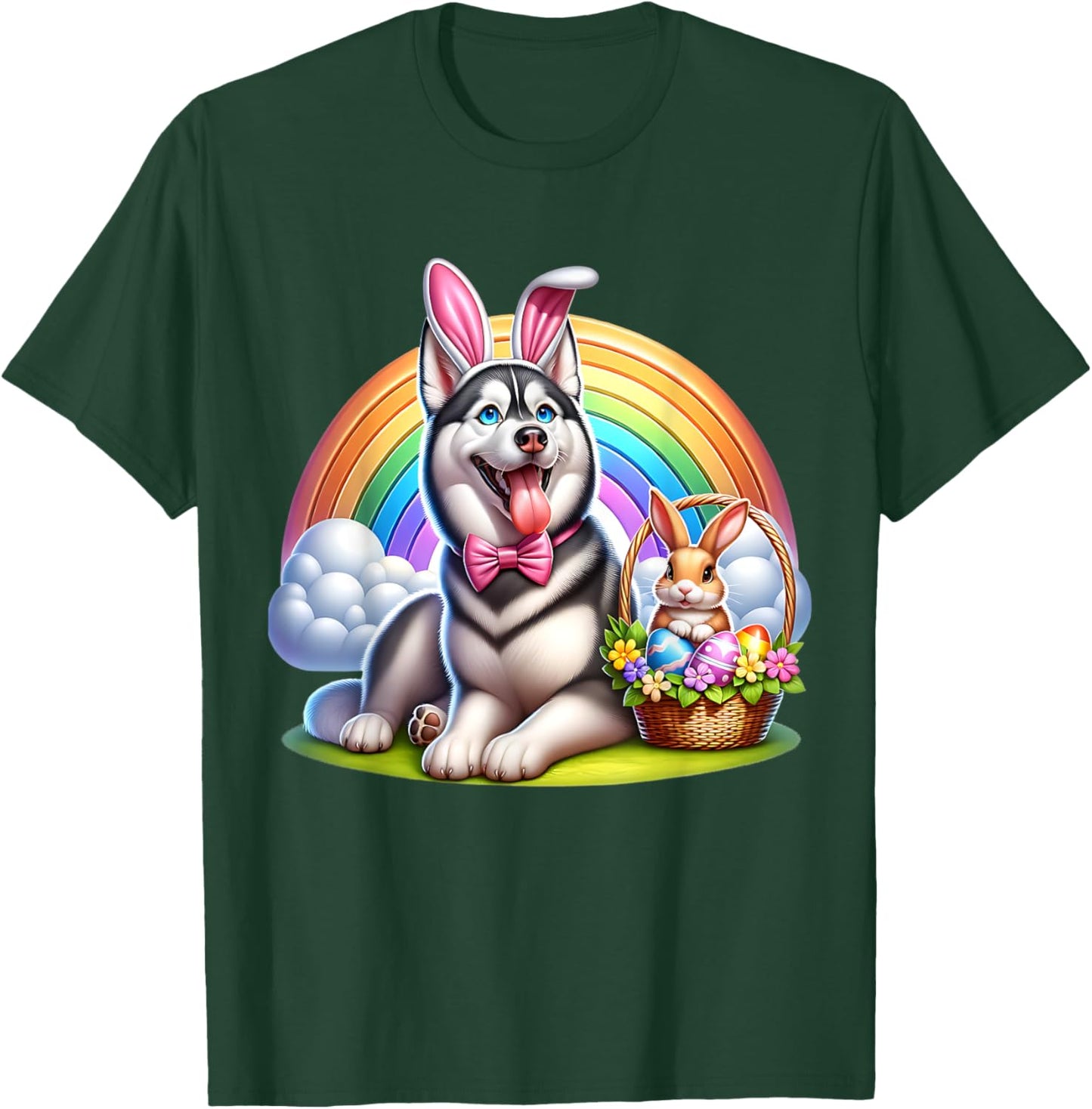 Husky Happy Easter Husky T-Shirt - T-Shirt | Forest