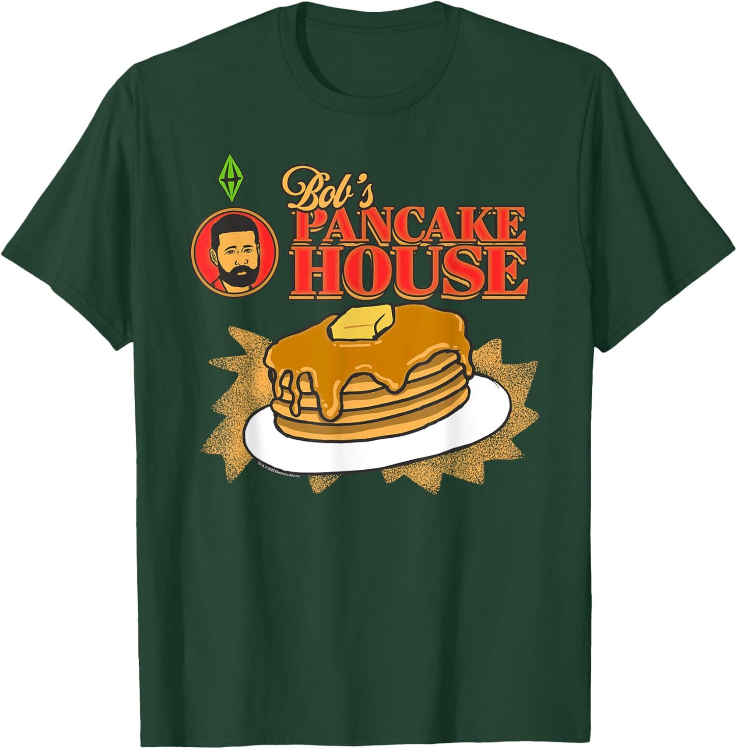 The Sims Bob's Pancakes House Funny Video Game T-Shirt - T-Shirt | Forest
