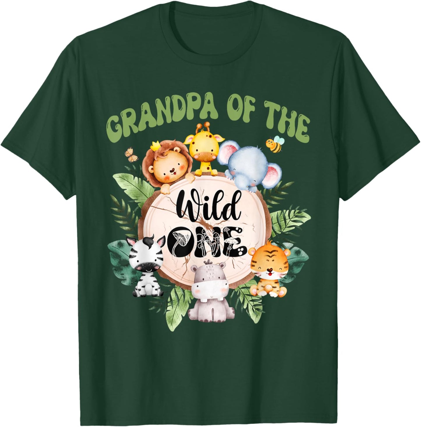Grandpa Of The Wild One 1st Birthday Safari Family Matching T-Shirt - T-Shirt | Forest