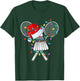 Christmas Badminton Xmas Santa Sports Hat Kids T-Shirt - T-Shirt | Forest